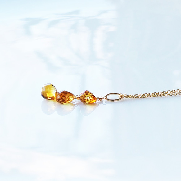 14KGF 40cm Necklace with Citrine 第1張的照片