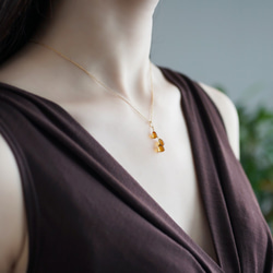 14KGF 40cm Necklace with Citrine 第2張的照片