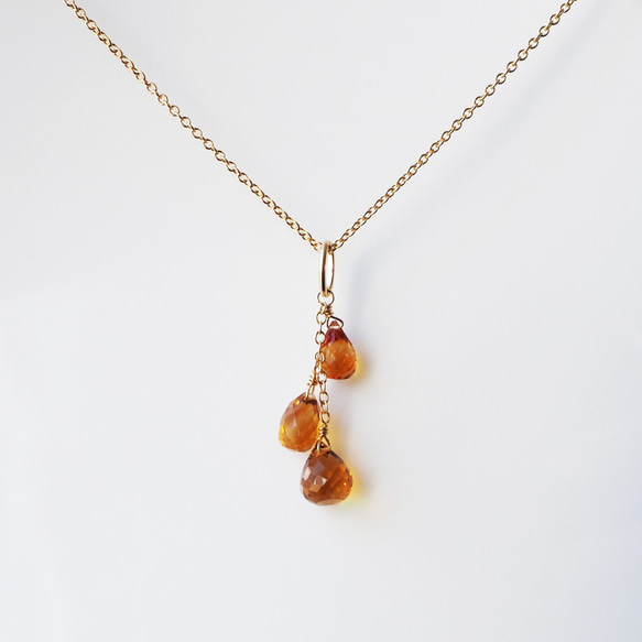 14KGF 40cm Necklace with Citrine 第6張的照片
