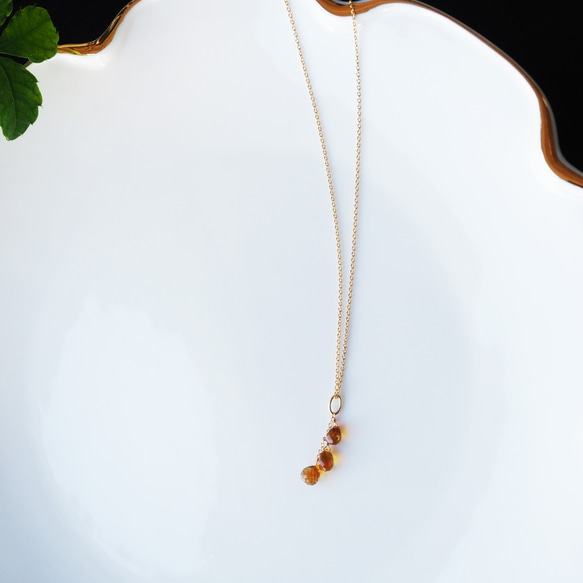 14KGF 40cm Necklace with Citrine 第7張的照片