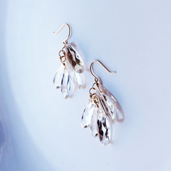 K10/K18 Pierced earring with Crystal quartz 第7張的照片