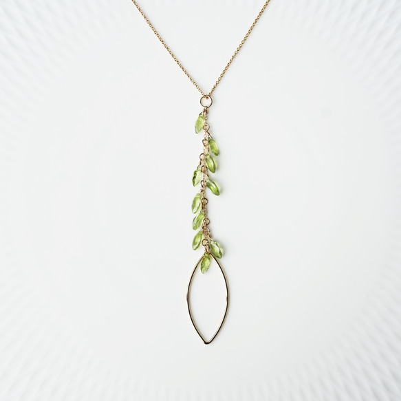 14KGF 50cm Neckrace with Peridot 第1張的照片