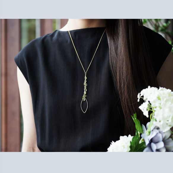 14KGF 50cm Neckrace with Peridot 第3張的照片