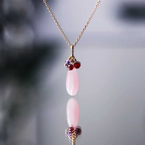 14KGF 40cm Necklace with Guava quartz. 第1張的照片