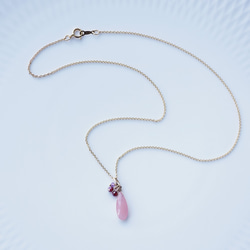 14KGF 40cm Necklace with Guava quartz. 第3張的照片