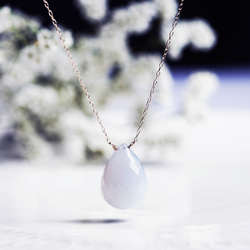 Ｋ10　40cm necklace with Blue Chalcedony 第2張的照片