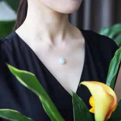 Ｋ10　40cm necklace with Blue Chalcedony 第3張的照片