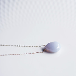Ｋ10　40cm necklace with Blue Chalcedony 第8張的照片