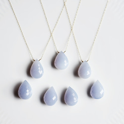 Ｋ10　40cm necklace with Blue Chalcedony 第10張的照片