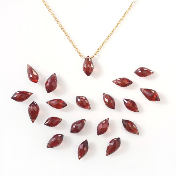 14KGF 40cm Necklace with Garnet 第2張的照片