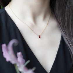 14KGF 40cm Necklace with Garnet 第3張的照片