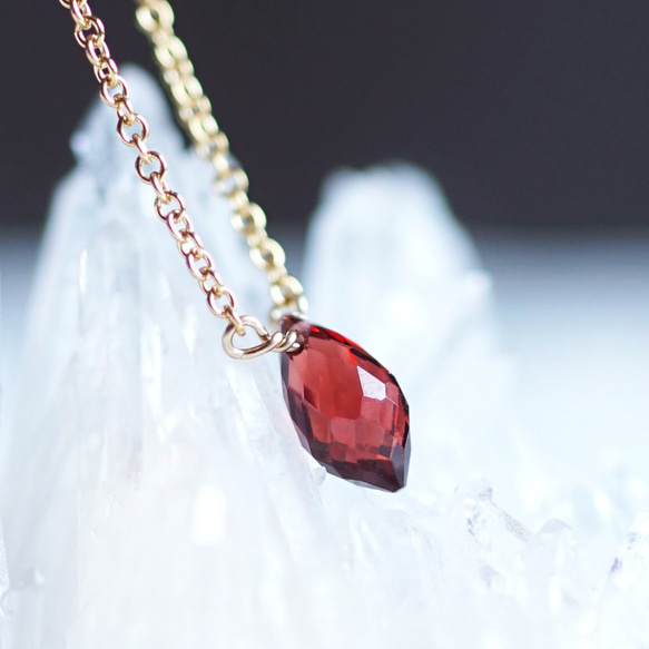 14KGF 40cm Necklace with Garnet 第5張的照片