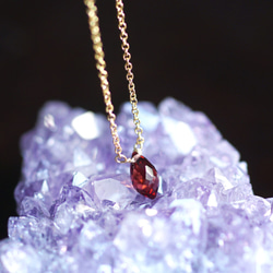 14KGF 40cm Necklace with Garnet 第7張的照片