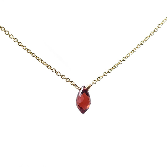 14KGF 40cm Necklace with Garnet 第9張的照片