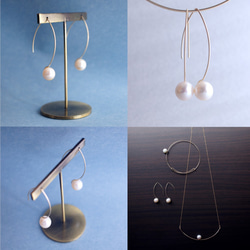 大號淡水珍珠欖尖形鉤狀耳環 - Edwige 第4張的照片