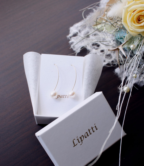 大號淡水珍珠欖尖形鉤狀耳環 - Edwige 第5張的照片