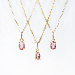 14KGF 40cm Necklace with Pink Tourmaline 第2張的照片