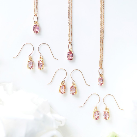 14KGF 40cm Necklace with Pink Tourmaline 第5張的照片