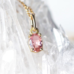 14KGF 40cm Necklace with Pink Tourmaline 第7張的照片