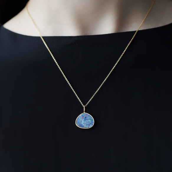 14KGF 50cm Necklace with Tablet Opal. 第3張的照片