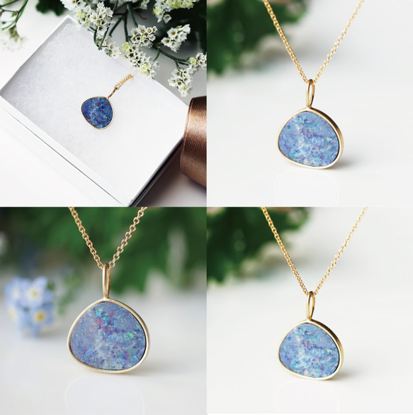 14KGF 50cm Necklace with Tablet Opal. 第4張的照片