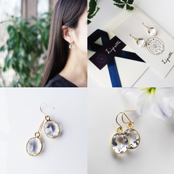 K18 Pierced earring with Natural Crystal 第4張的照片