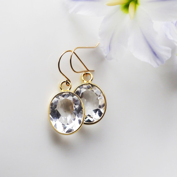 K18 Pierced earring with Natural Crystal 第9張的照片