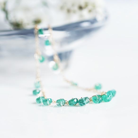 14KGF Bracelet with Emerald 第1張的照片