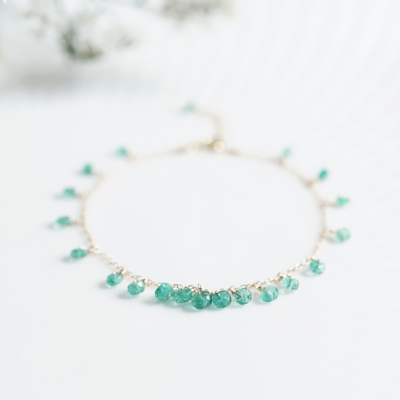 14KGF Bracelet with Emerald 第3張的照片