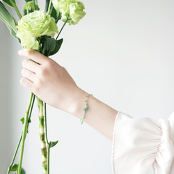 14KGF Bracelet with Emerald 第2張的照片