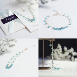 14KGF Bracelet with Blue Apatite 第4張的照片