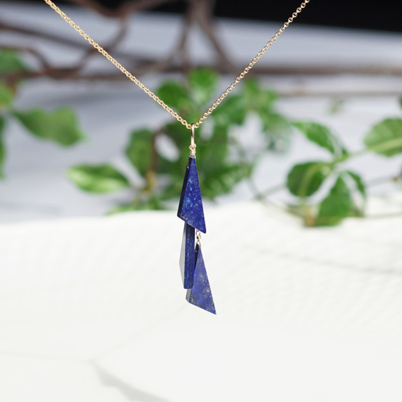 14KGF 45cm Necklace with Lapis Lazuri. 第2張的照片