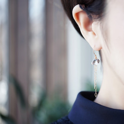 Outlet 14KGF pierced earring with Crystal/Labradorite. 第3張的照片