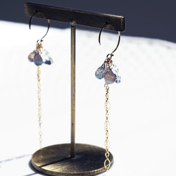 Outlet 14KGF pierced earring with Crystal/Labradorite. 第8張的照片