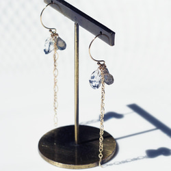Outlet 14KGF pierced earring with Crystal/Labradorite. 第9張的照片