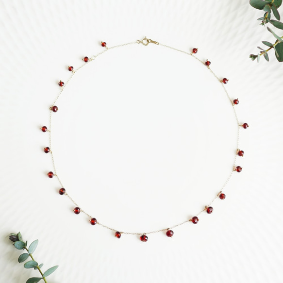 K10 40cm Necklace with Garnet 第4張的照片