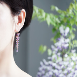 ☆14KGF 橢圓形切割紫水晶吊燈耳環 ~ 紫藤 第2張的照片