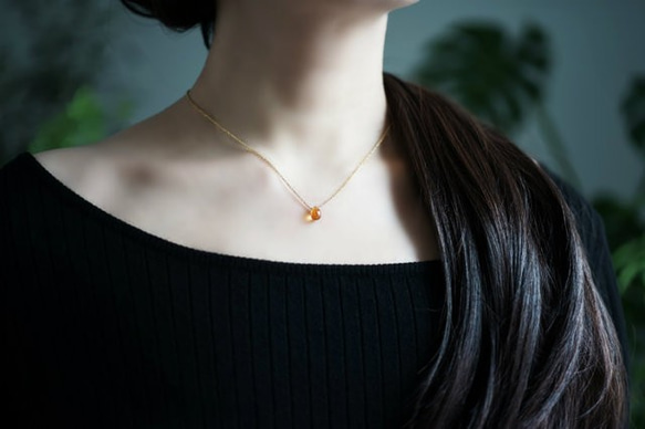 14KGF 40cm Necklace with Citrine 第2張的照片
