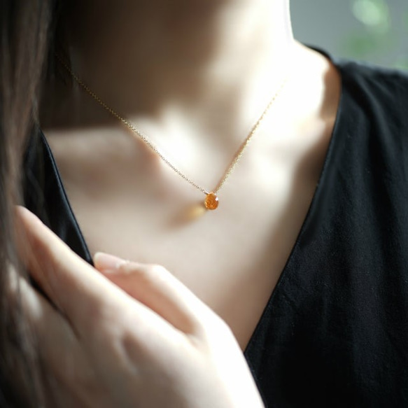 14KGF 40cm Necklace with Citrine 第3張的照片