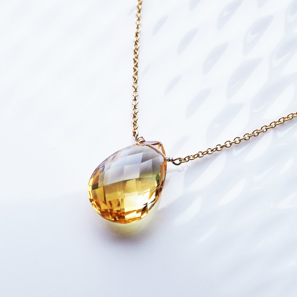 14KGF 40cm Necklace with Citrine 第1張的照片