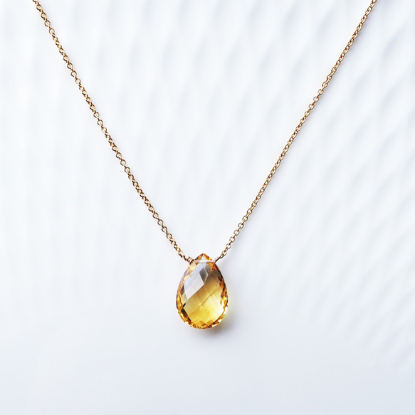 14KGF 40cm Necklace with Citrine 第6張的照片