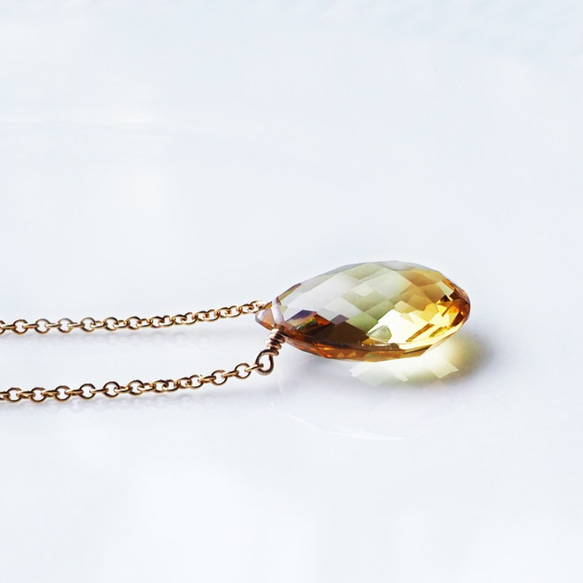 14KGF 40cm Necklace with Citrine 第8張的照片