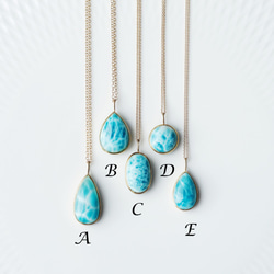 14KGF 60cm Necklace with Larimar. 第5張的照片