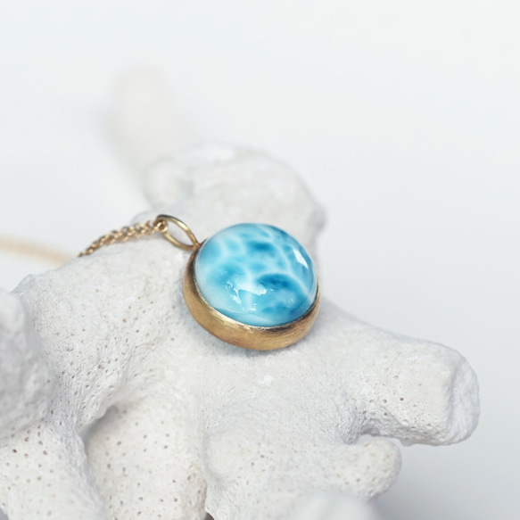 14KGF 50cm Necklace with Larimar. 第6張的照片