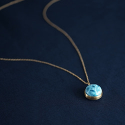 14KGF 50cm Necklace with Larimar. 第7張的照片