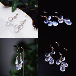 Outlet 14KGF pierced earring with Crystal/White Labradorite. 第5張的照片