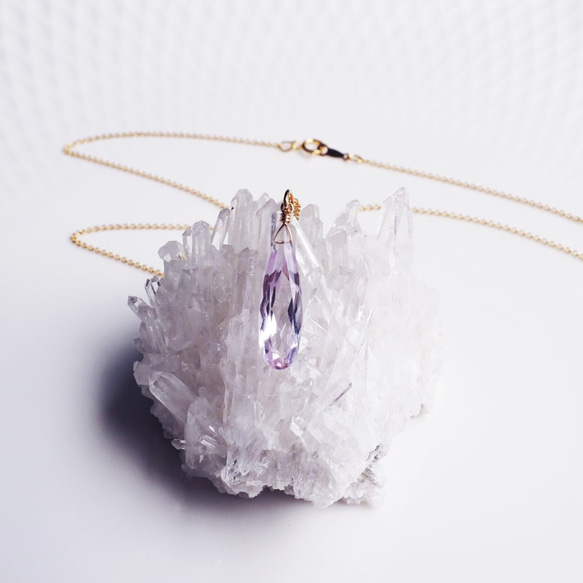 14KGF 50cm Neckrace with Pink Amethyst. 第2張的照片