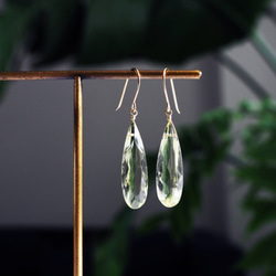 K10/K18 Pierced earrings with Lemon quartz. 第6張的照片