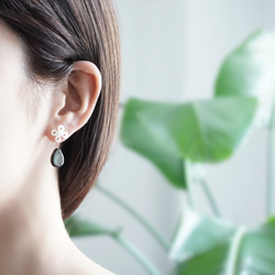 14KGF pierced earring with Black shell. 第6張的照片