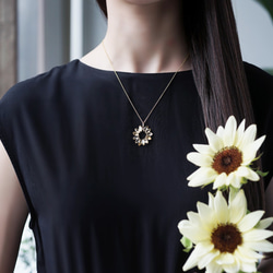 14KGF 45cm Necklace with Citrine / Sunflower 第3張的照片